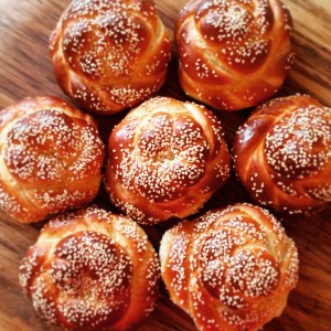 Sesame challah rolls
