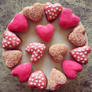 Heart doughnuts
