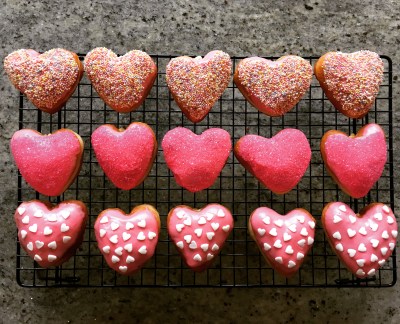 Heart shaped doughnuts